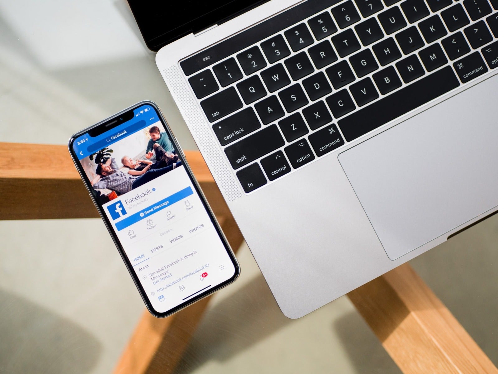 social recruiting - image of phone on social media and laptop keyboard