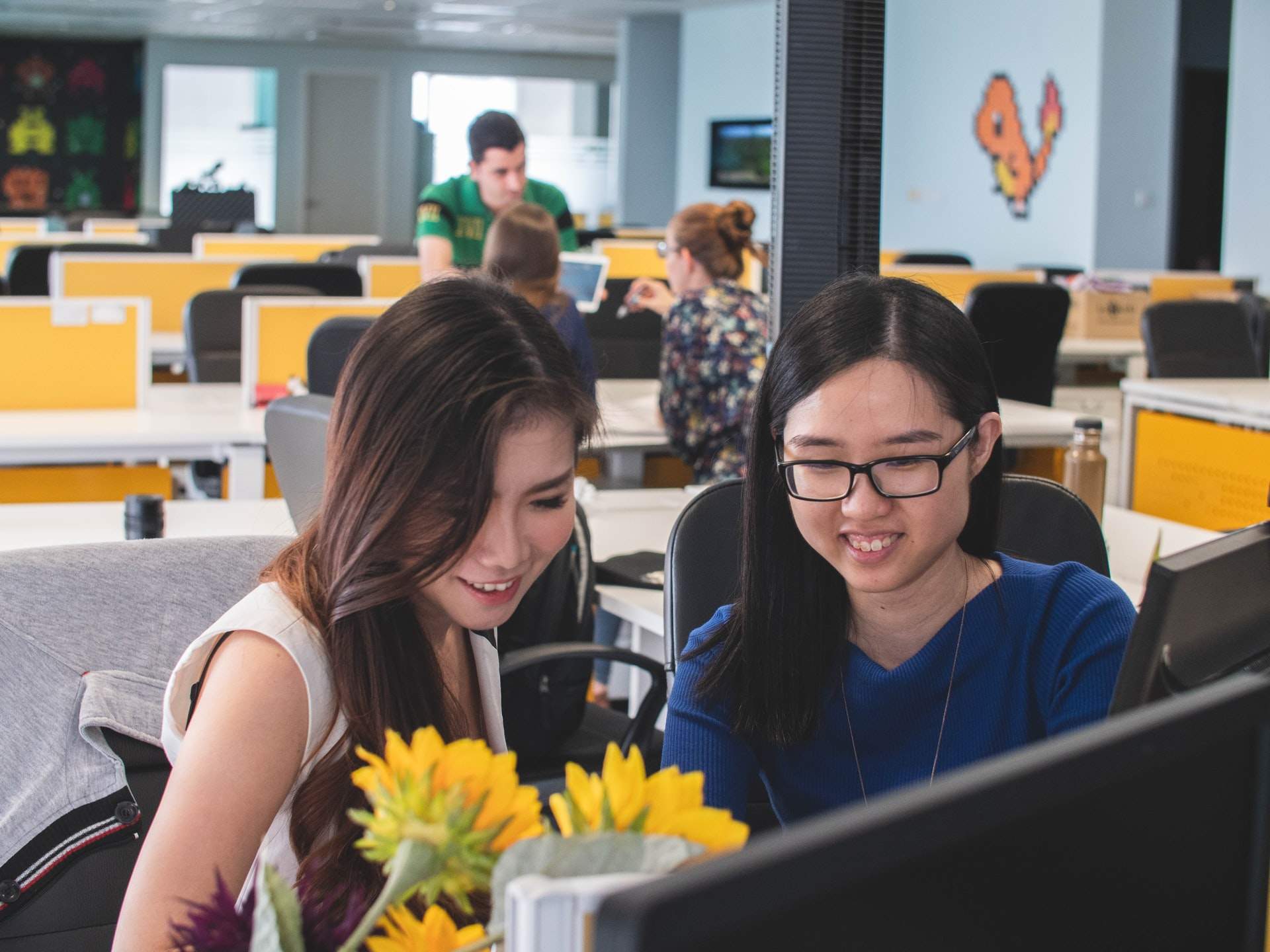 smiling staff in office