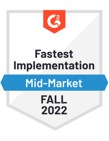 G2 Badge Fastest Implementation Fall 2022