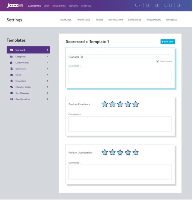 Candidate Scorecard Template