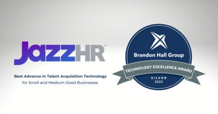 JazzHR Wins Silver in 2022 Brandon Hall Group Excellence in Technology Awards