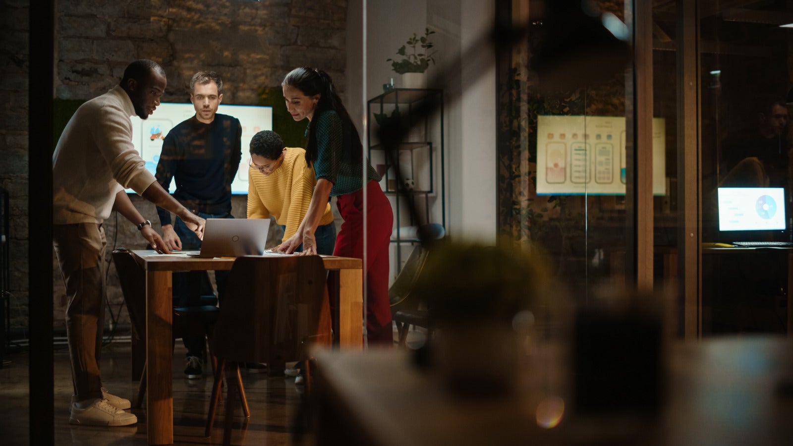 Group of professional colleagues meeting in a boardroom