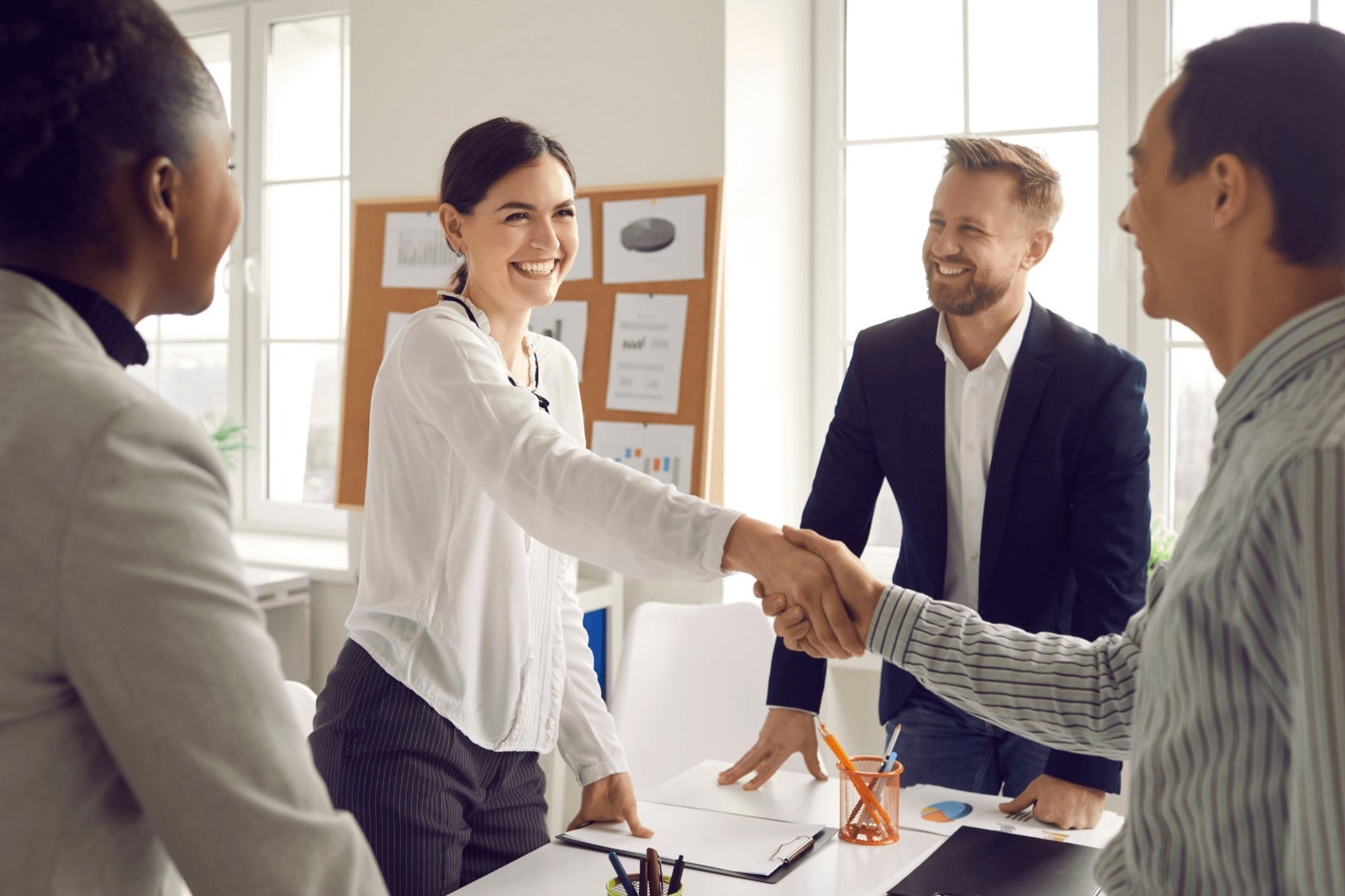 interview panel wraps up conversation with job candidate
