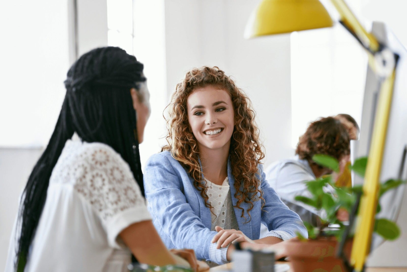 small business colleagues chat